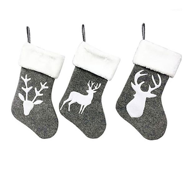 

christmas stockings holder tree ornaments deer sacks xmas gift bags presents kids decorations wall art socks stuffers home room1