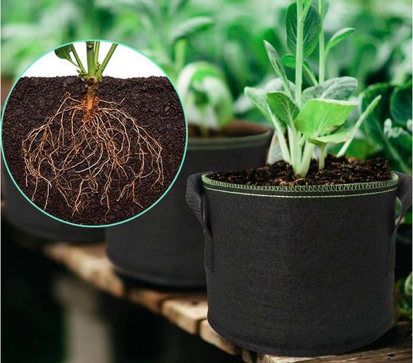 1 Gallone Grow Bags Robuste, verdickte Vliesbelüftungstöpfe mit Griffen, Gemüse, Blumen, Pflanzen, Grow Bag, DHL-freies Verschiffen