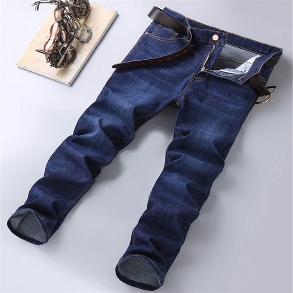 

jeans pants for men casual bussiness distrressed pants zipper fly new black fashion jeans men's long straight pants asain size 28-38, Blue