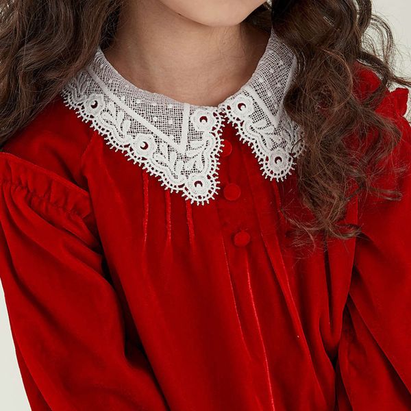 

new red veet long sve drs children's in autumn and winter 2020 m08u, Red;yellow