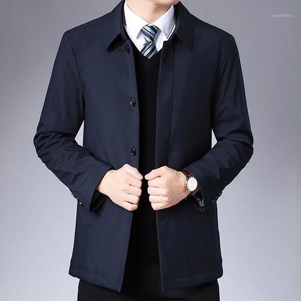 

boutique a middle-aged men's jacket with thickened lapel in winter1, Black
