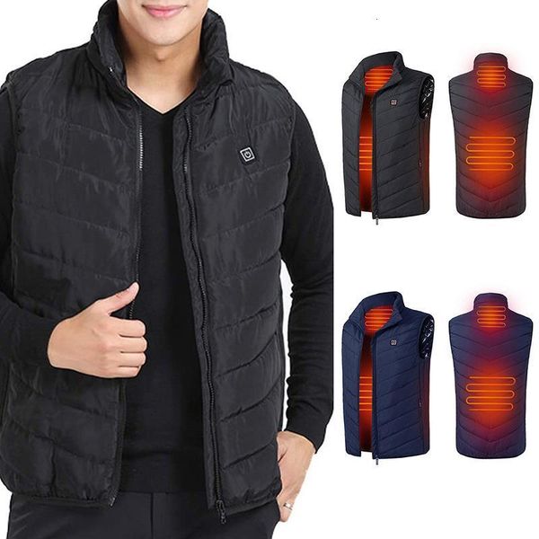 

upgrade heated vest lightweight usb rechagable heating warm waistcoat down gilet heating coat high collar heated, Black;white