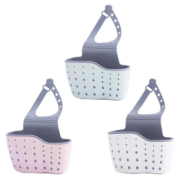 

kitchen drain hanging basket wash sponge brush holder bathroom leaking rack