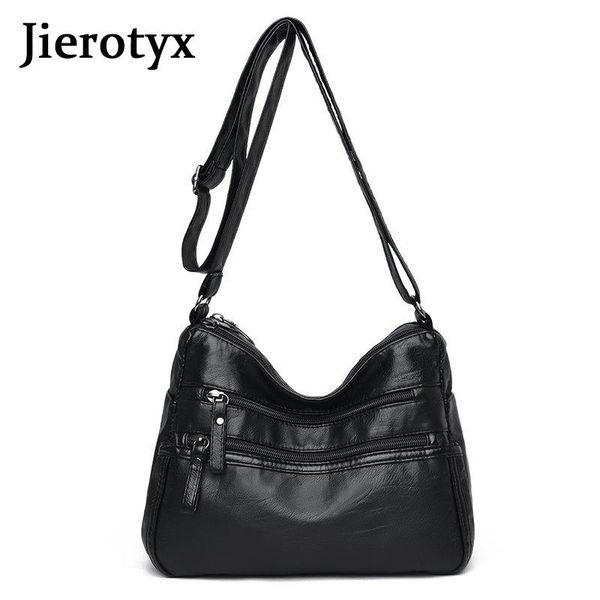 

jierotyx trendy leather 2020 new crossbody bags for women chic shoulder bag casual female shoulder bag fashion flap totes