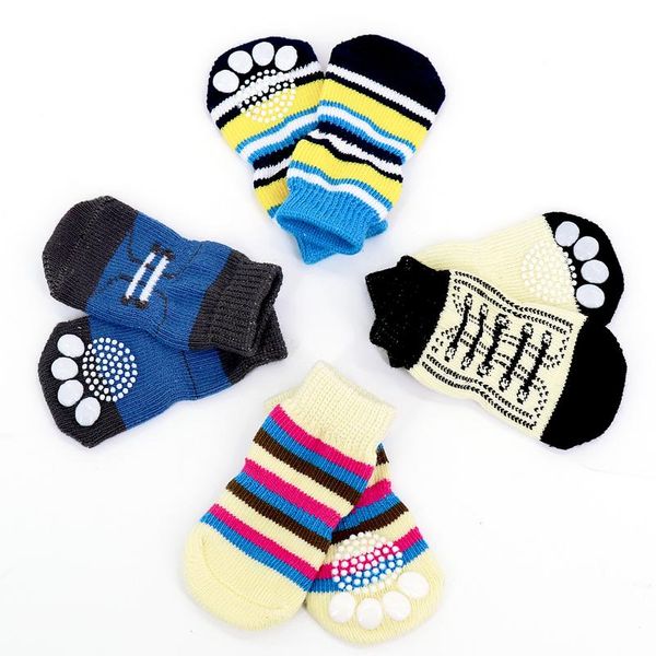 

cute non slip dog socks lovely pet puppy knit socks 4pcs autumn winter pets dogs cat shoes for small dogs a bbylsu