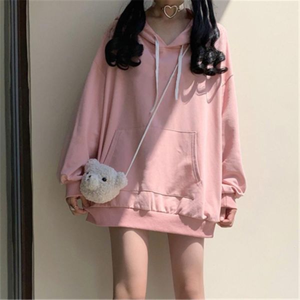 

women's hoodies & sweatshirts plus size drawstring spring autumn thin pullover female casual loose ladies hooded clothes d70, Black