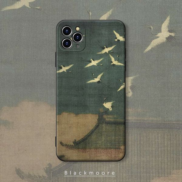 

1dwguofeng ink painting huawei nova7 mobile phone case p30 soft silicone mate40pro edging 6se / 5z men's and women's glory x10 sof