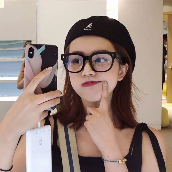 

zi7p korean version of the button knit hat creative hat lace fashion and kangaroo wool style ladies autumn trendy winter wool hat, Brown;gray