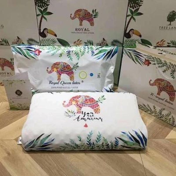 

pillow 100% latex orthopedic neck pillows sleeping health memory comfortable cover