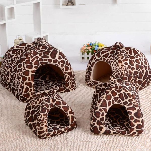 

soft strawberry leopard pet dog cat house tent kennel winter warm cushion basket doggy cushion basket bed cave pet product
