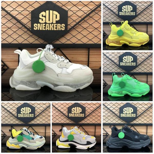 

triple-s fashion paris 17fw triple s sneakers for men women black red white green casual dad shoes tennis increasing