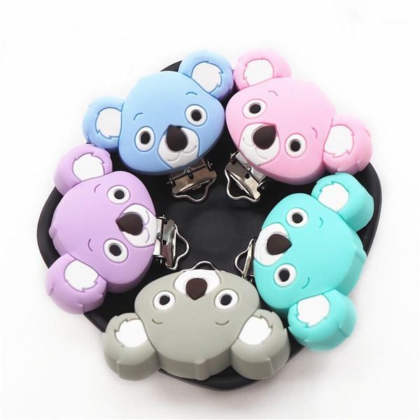 

pacifiers# chenkai 50pcs silicone koala clips diy baby teether pacifier dummy chain holder soother nursing jewelry toy bpa