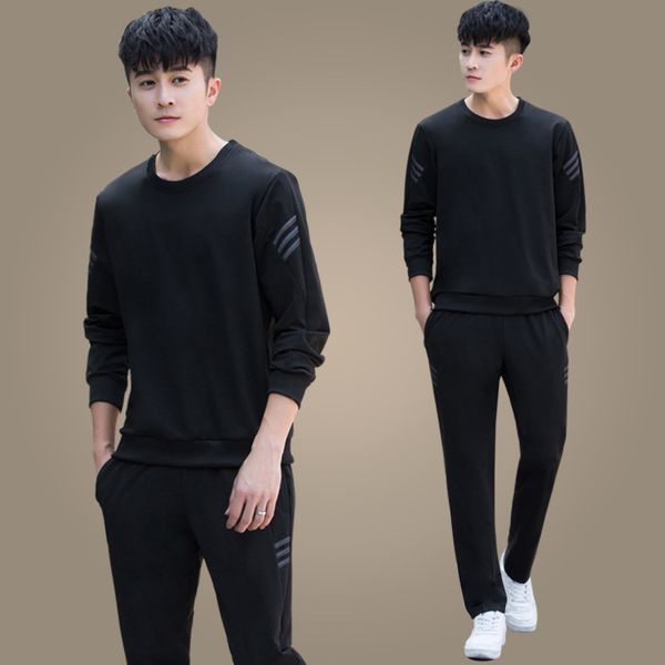 

casual 2020 sweater spring suit men's running sportswear 2-piece group purchase, Gray