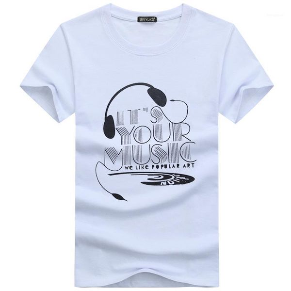 

men's short-sleeved t-shirt 2020 summer new style youth plus-sized large size loose-fit half sleeve -401, White;black