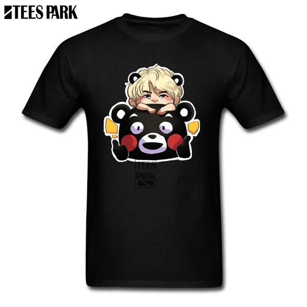 

digital printing kuma min yoongi novelty round collar short sleeve classical man cusised sport hooded sweatshirt hoodie t shirt