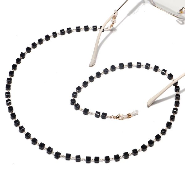 

2021 chic square crystal chain hand made sunglasses chain fashion sunglasses slip mask chain holder lanyard accessories h jlleab