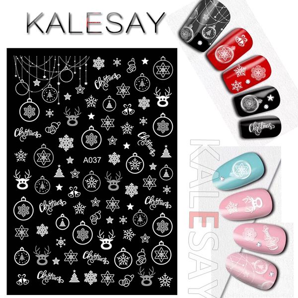 

new art merry christmas decals adhesive decoration self stickers manicure white snow sticker for nail design 2
