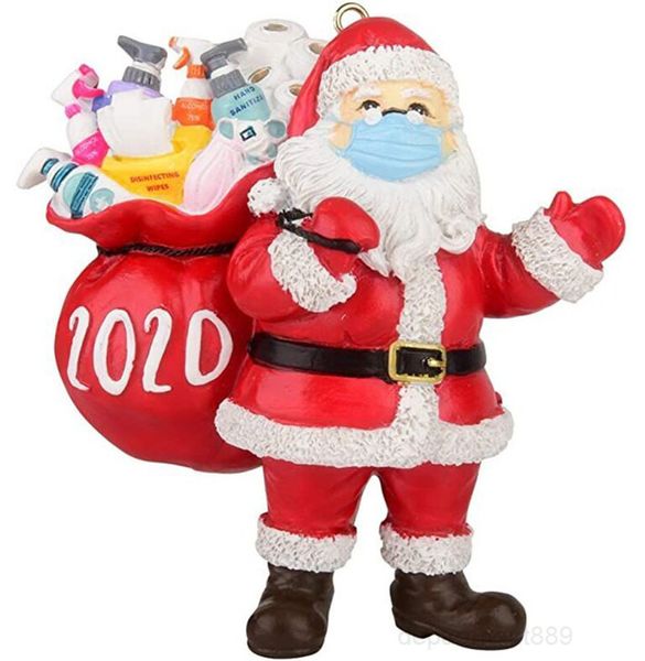 

карантинное украшение смола рождественская елка орнамент пандемия социальная партия дистанцион санты клаус owc3115