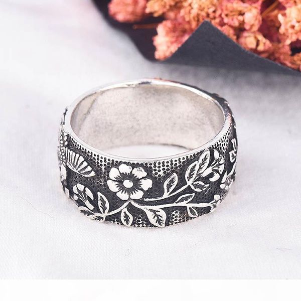 

fashion jewelry 925 sterling silver chrysanthemum bird rings for men women retro thai silver couple rings valentine's day gift, Golden;silver
