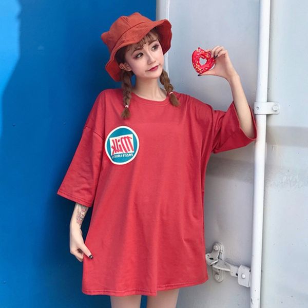 

m4uh0 6535 2020 женщин с коротким рукавом цик рыхлого европейской версии футболка топ большое пальто футболка сетки красных модулей oale рук, Black;gray