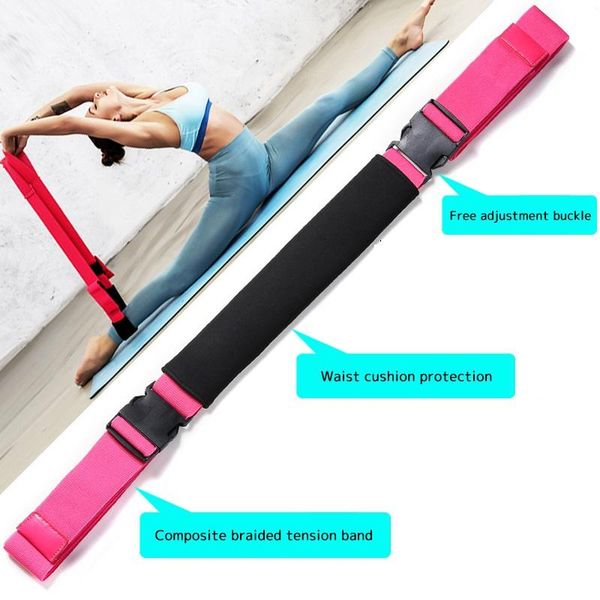 

yoga pull strap belt polyester latex elastic latin dance stretching band loop yoga pilates gym fitness exercise resistance bands