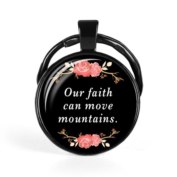 

i will walk by faith even when i can not see keychain bible verse quote keychains glass cabochon handmade jewelry for woman, Slivery;golden