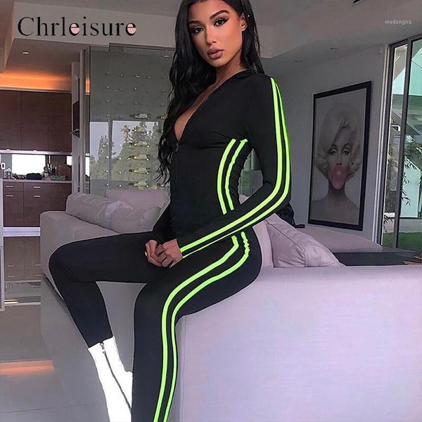 

fashion fitness jumpsuit women casual elastic skinny long romper 2020 new side striped patchwork turtleneck bodysuit1, Black;white