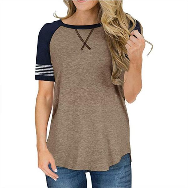

raglan sleeve women short sleeve t shirt 2020 new solid tee casual female t shirt o neck streetwear lady top, White