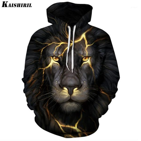 

kaishiril men's 3d hoodies funny sweatshirt men casual harajuku lion hoodie women couple creative hip hop pullovers1, Black