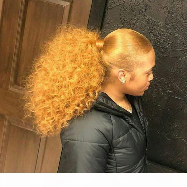 

vigorous afro puff drawstring ponytail for black women ponytail extension afro drawstring curly ponytail hair piece honey blonde 27# color