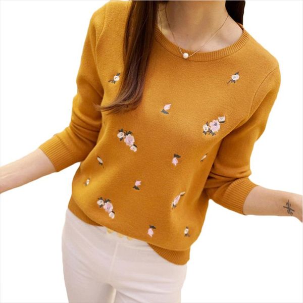 

2020 autumn sweater women embroidery knitted winter women sweater and pullover female tricot jersey jumper pull femme sweaters, White;black