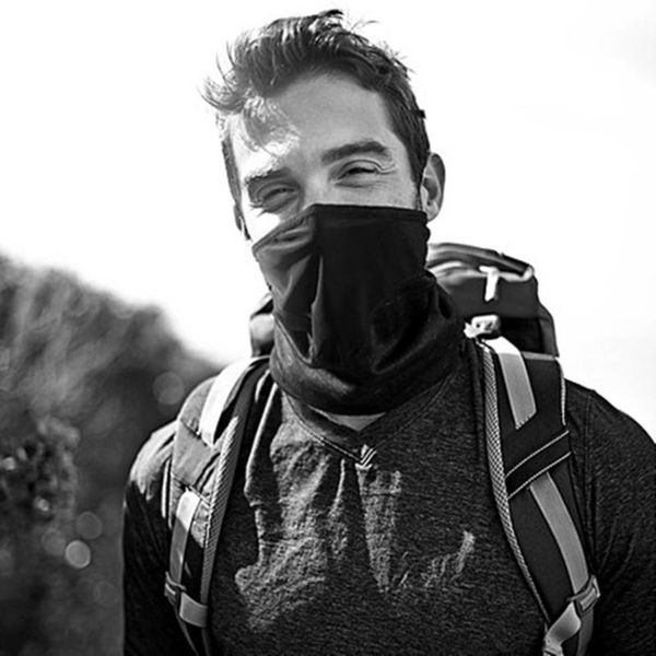 

outdoor sport bandana tube scarf fishing cycling tactical hiking face cover neck gaiter half mask headband men women, Black