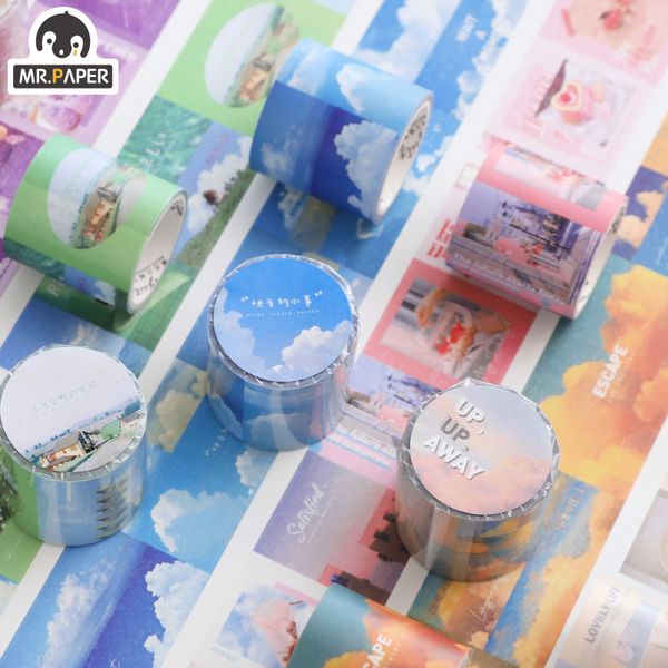 

romantic mr.paper pet 7 colorful designs 40mm*3m journaling washi deco bullet journal tour scrapbooking masking tape