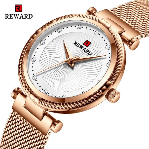 

reward luxury women watch fashion casual waterproof quartz watches elegant clock ladies wrist watch gift for girls wife, Silver