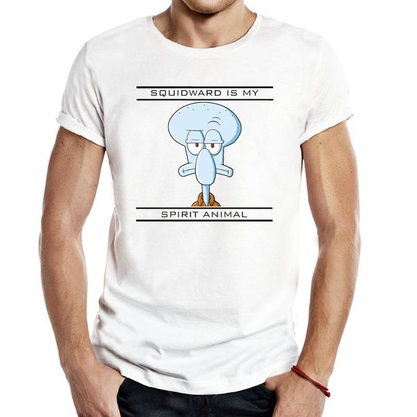 

squidward is my spirit animal men casual мода забавные мультфильмы аниме комиксы tv дизайнеры балахон показать короткий рукав рубашки толсто