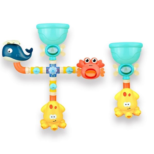 Bambini nuoto bagno estate giocattoli set bambino fai da te tubo bagno vasca da bagno gita giraffe granchio modello rubinetto infantile doccia acqua spray giocattolo LJ201019