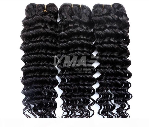 

brazilian human virgin deep wave brazilian hair weave bundles vmae hair weft products deep curly human hair extensions dhl ing, Black
