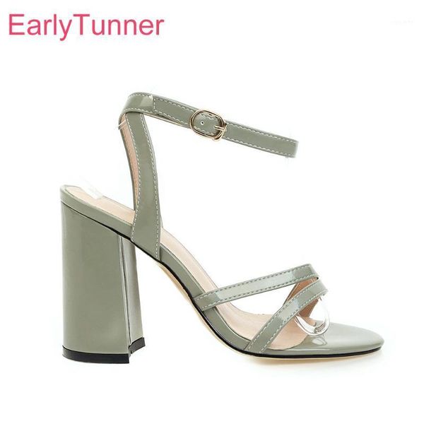 

2020 summer brand new sweet green red women sandals fashion high gladiator heel lady party shoes plus big size  43 45 481, Black