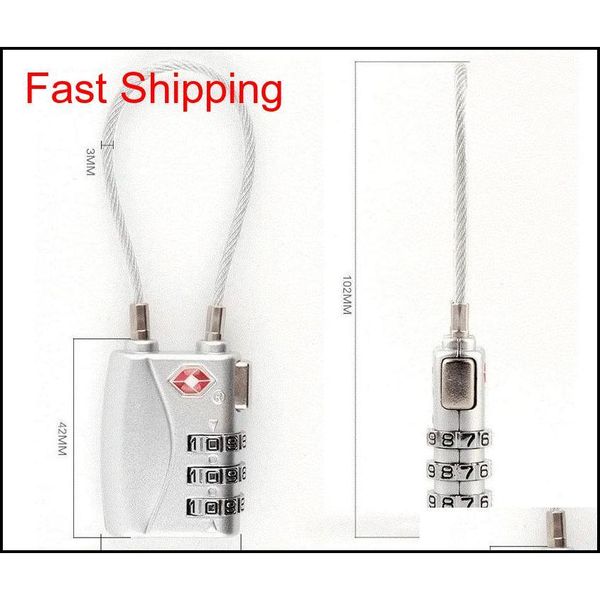 

3 digit combination padlock tsa lock luggage suitcase travel bag code lock black red yellow blue alloy combina qylyuq homes2011