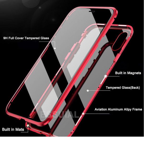 

360 magnetic adsorption metal case for iphone 12 11 pro max 12 mini double-sided glass case for iphone 11 12 bbyhyx