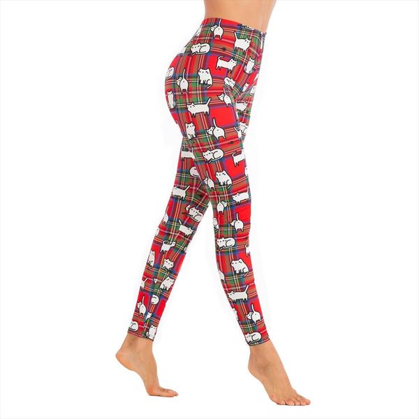 

бренды женщины моды леггинсы scottish cat печати легинсы сексуальные тонкие legins высокой талией панк гетры женщина фитнес брюки, Black