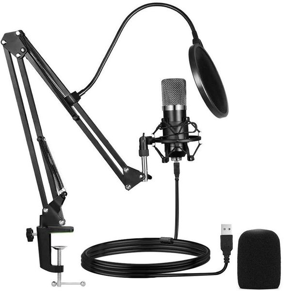 

microphone,cardioid condenser microphone kit,with boom arm absorber bracket blowout prevention net,for game,record
