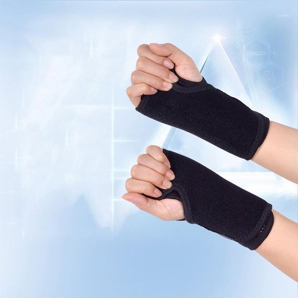 

wrist support band pulseira orthopedic carpal tunnel hand bandage brace splint sprains arthritis bracer1, Black;red