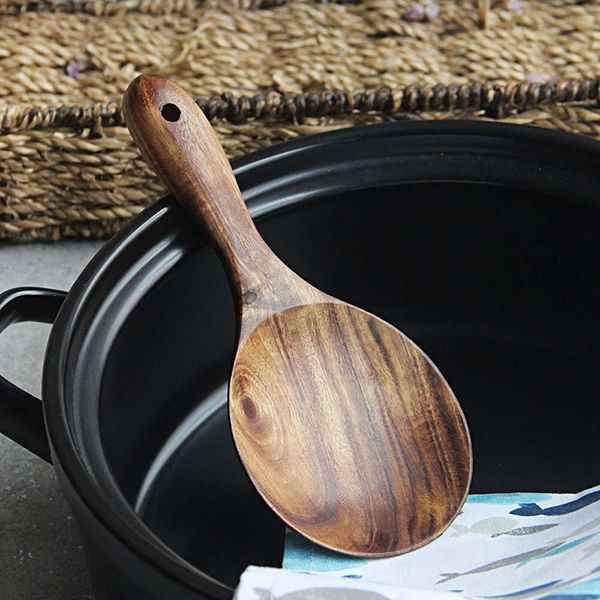 

wooden kitchen spoon teak wood rice spoon rice paddle wood tablespoon big potato serving spoon wooden kitchen utensils tableware h wmtydm