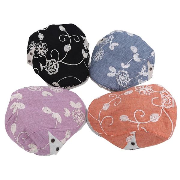 

fashion visors women cap berets hat print spring summer women's visor sun hat casquette embroidery flat caps, Blue;gray