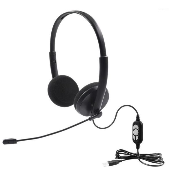 

usb binaural headset call center with noise cancelling mic for pc home office phone customer service plug and play1