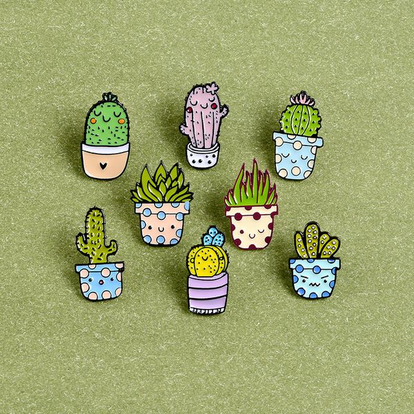 

potted plant series pins cartoon cactus brooches personality originality lovely badge accessories ornaments 1 5bl m2
