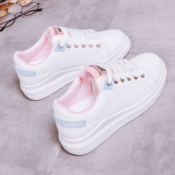 

lace-up white shoes 2020new style student platform chic street racket sport sneakers womens shoes poco x3womens leather sandals, Black