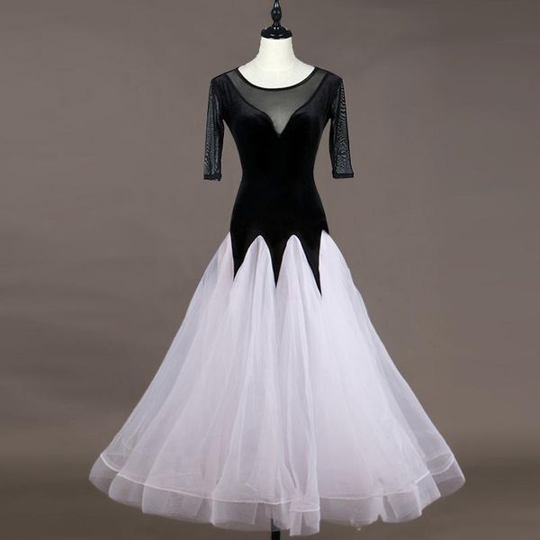 

stage wear 2021 costume sale ballroom dance skirts est design woman modern waltz tango dress/standard competition dress mq073, Black;red
