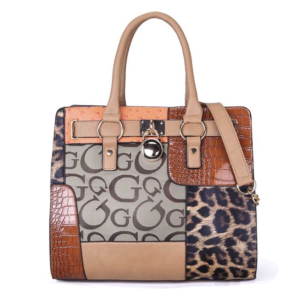 

wxfbbaby high-end luxury womens bag euro-american style magnetic buckle handbags silt pocket leopard leather tote shopper bag